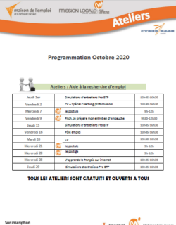 Les ateliers de la Mission locale site Nantes Centre