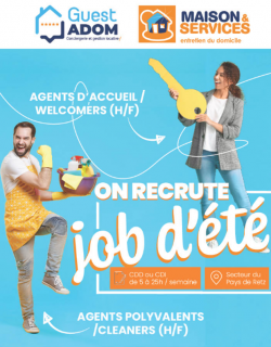Recrutement d'assistants ménagers pour l'été sur la Pays de Retz