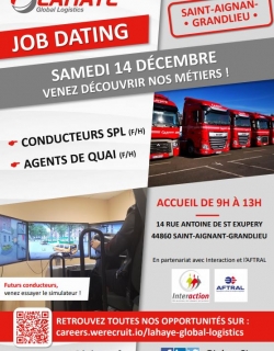 Jobdating Transports à St Aignan de Grand Lieu