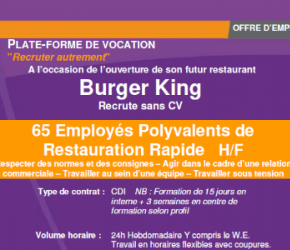 Burger King Carquefou recrute Burger King Carquefou recrute