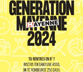 Pratique sportive et culturelle : 25 € du Département de la Mayenne Pratique sportive et culturelle : 25 € du Département de la Mayenne