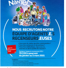 la ville de Nantes recrute des agents recenseurs